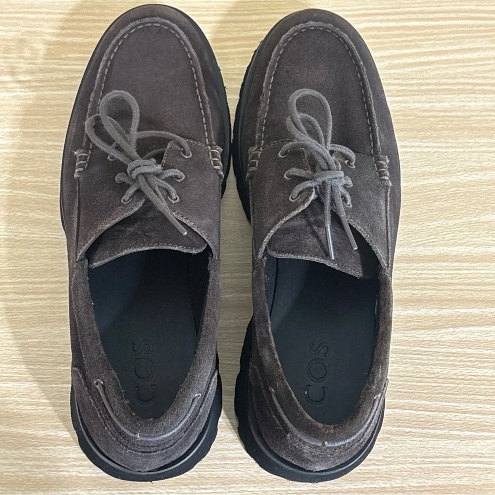 COS Chunky Suede Derby Shoes Dark Brown Men’s EU 45 US 12